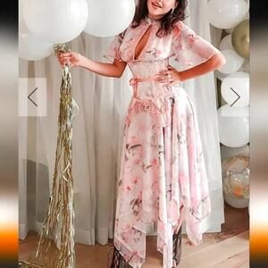 Corset Story Pink Floral Steel-Boned Corset Dress